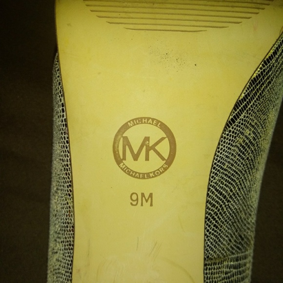 Michael Kors Metallic Gold Peep Toe Platform Heels - Picture 8 of 8